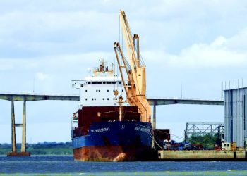 Arribó al puerto de UPM Fray Bentos el primer buque con piezas para UPM 2.