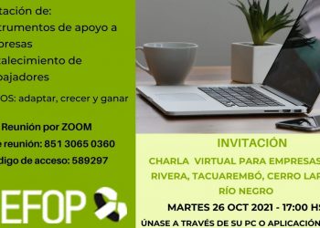 INEFOP invita a participar de la charla virtual para empresas de Rivera, Tacuarembó, Cerro Largo y Río Negro.