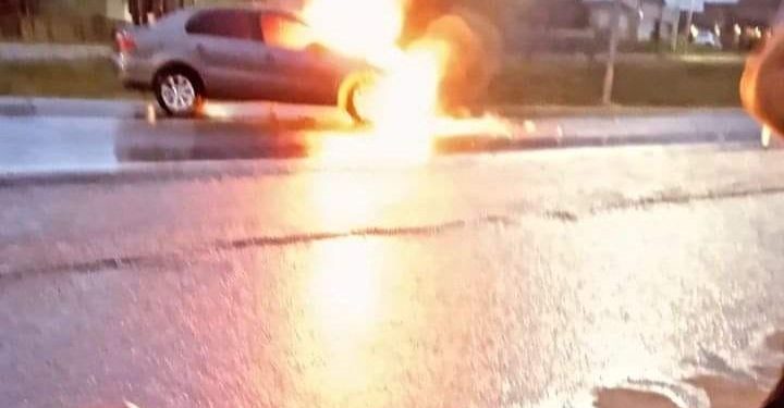 Siniestro de tránsito e incendio en ruta Vladimir Roslik.