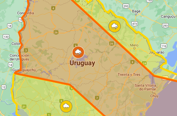 Rio Negro bajo alertas meteorológicas.