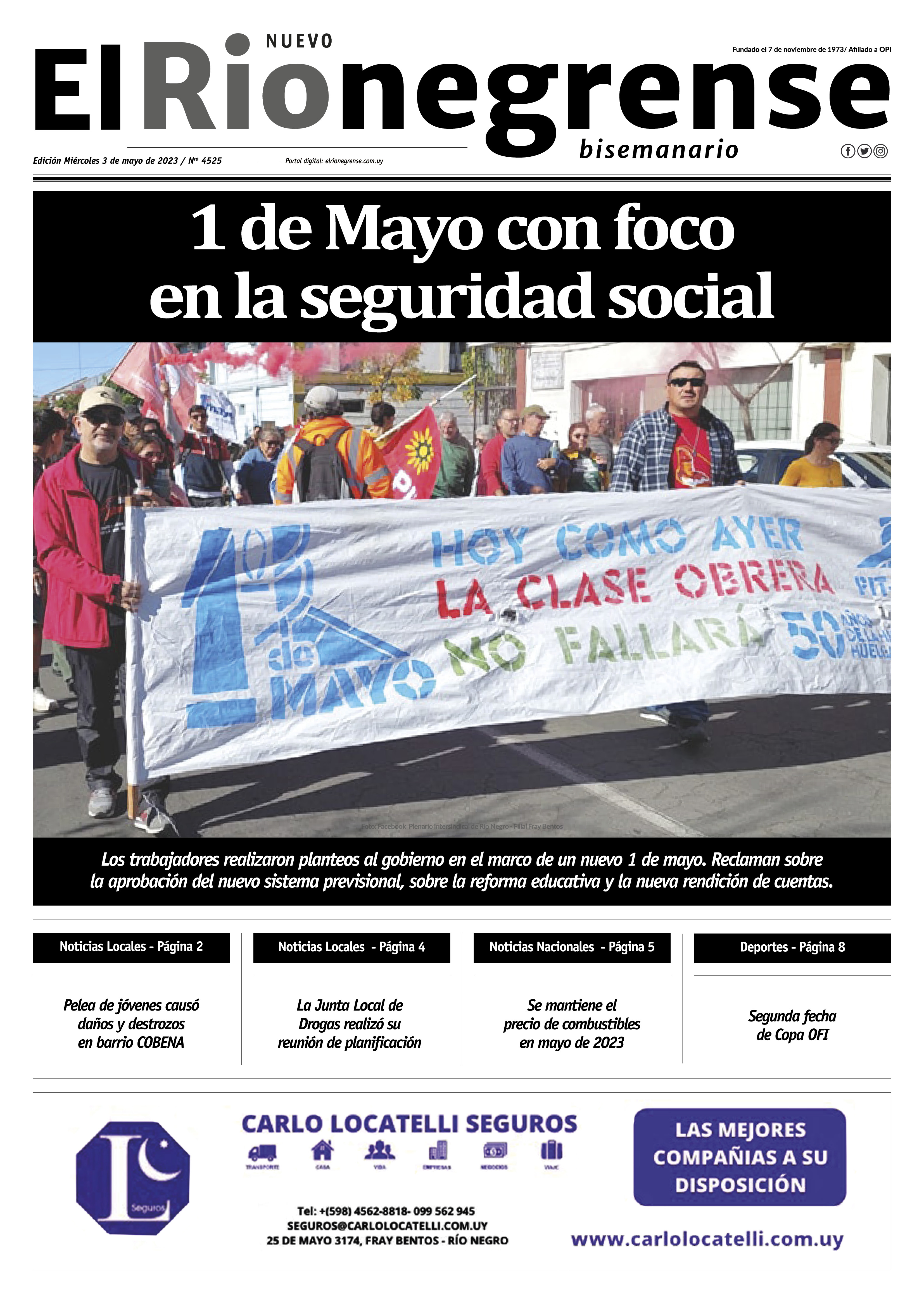 1 de Mayo con foco en la seguridad social.