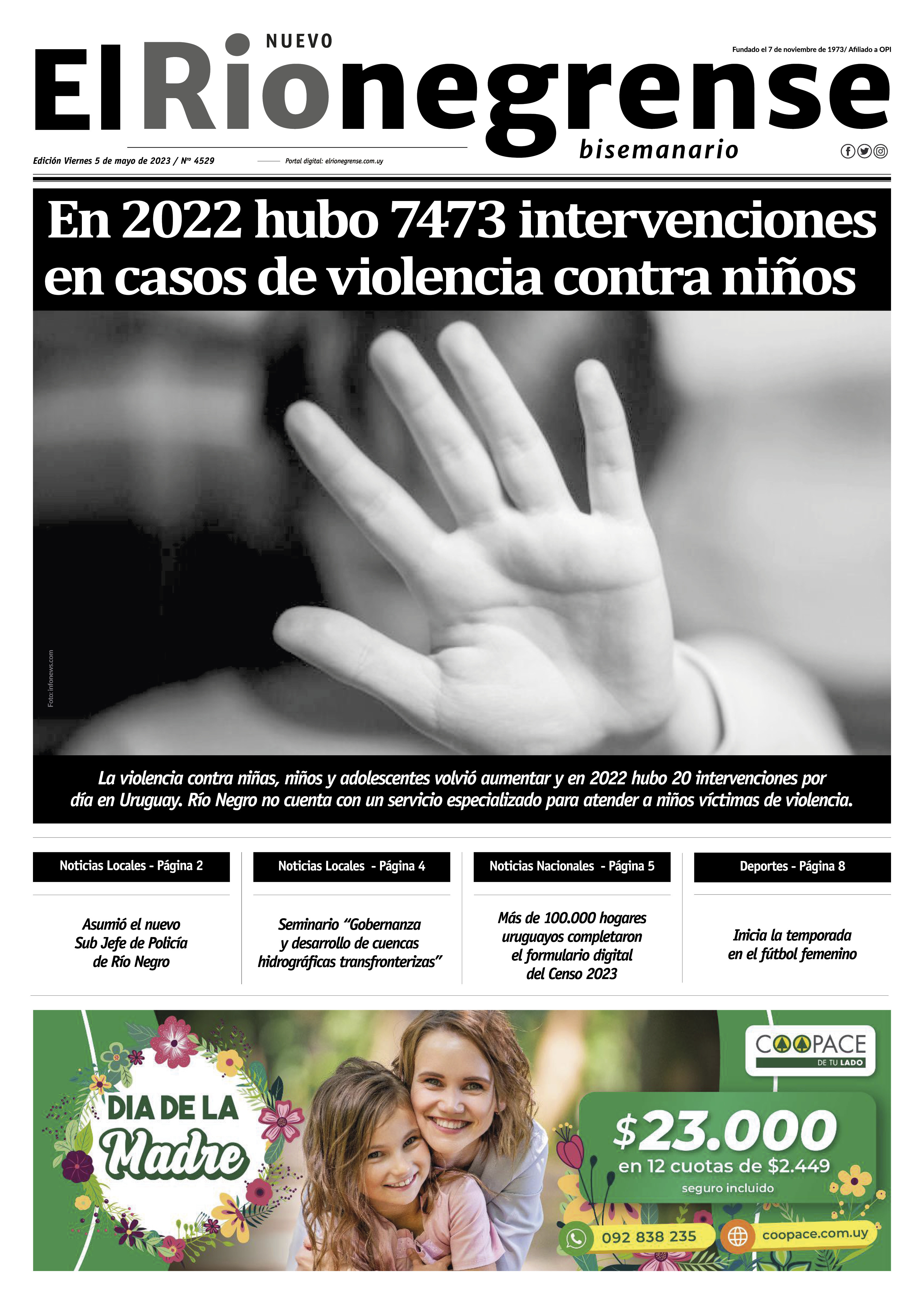 En 2022 hubo 7473 intervenciones en casos de violencia contra niños.