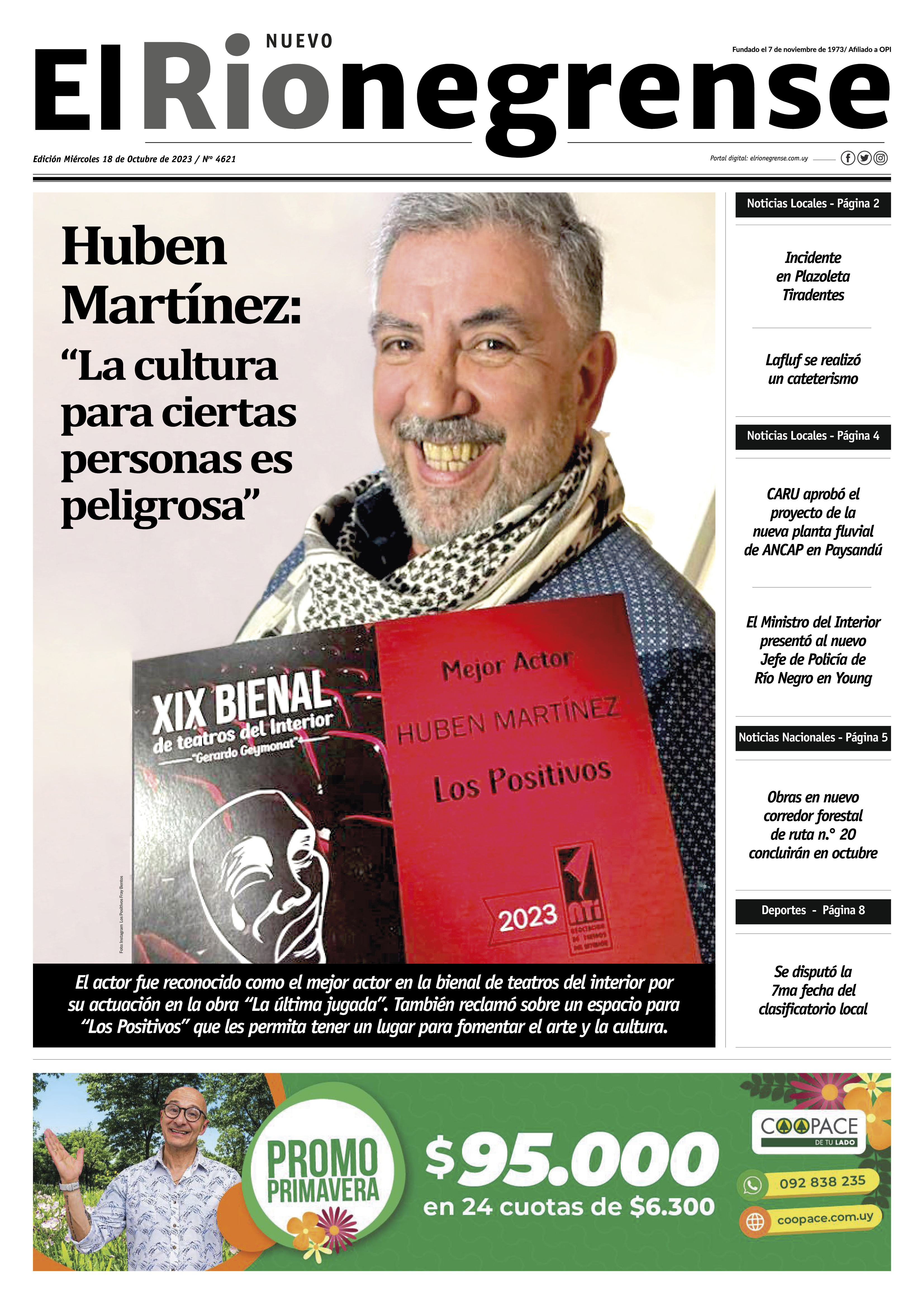Huben Martínez: «La cultura para ciertas personas es peligrosa»