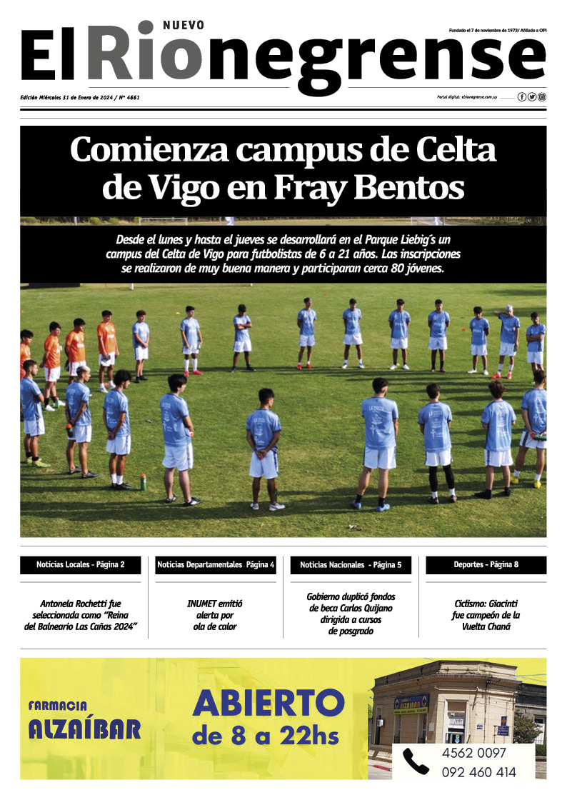 Comienza campus de Celta de Vigo en Fray Bentos.
