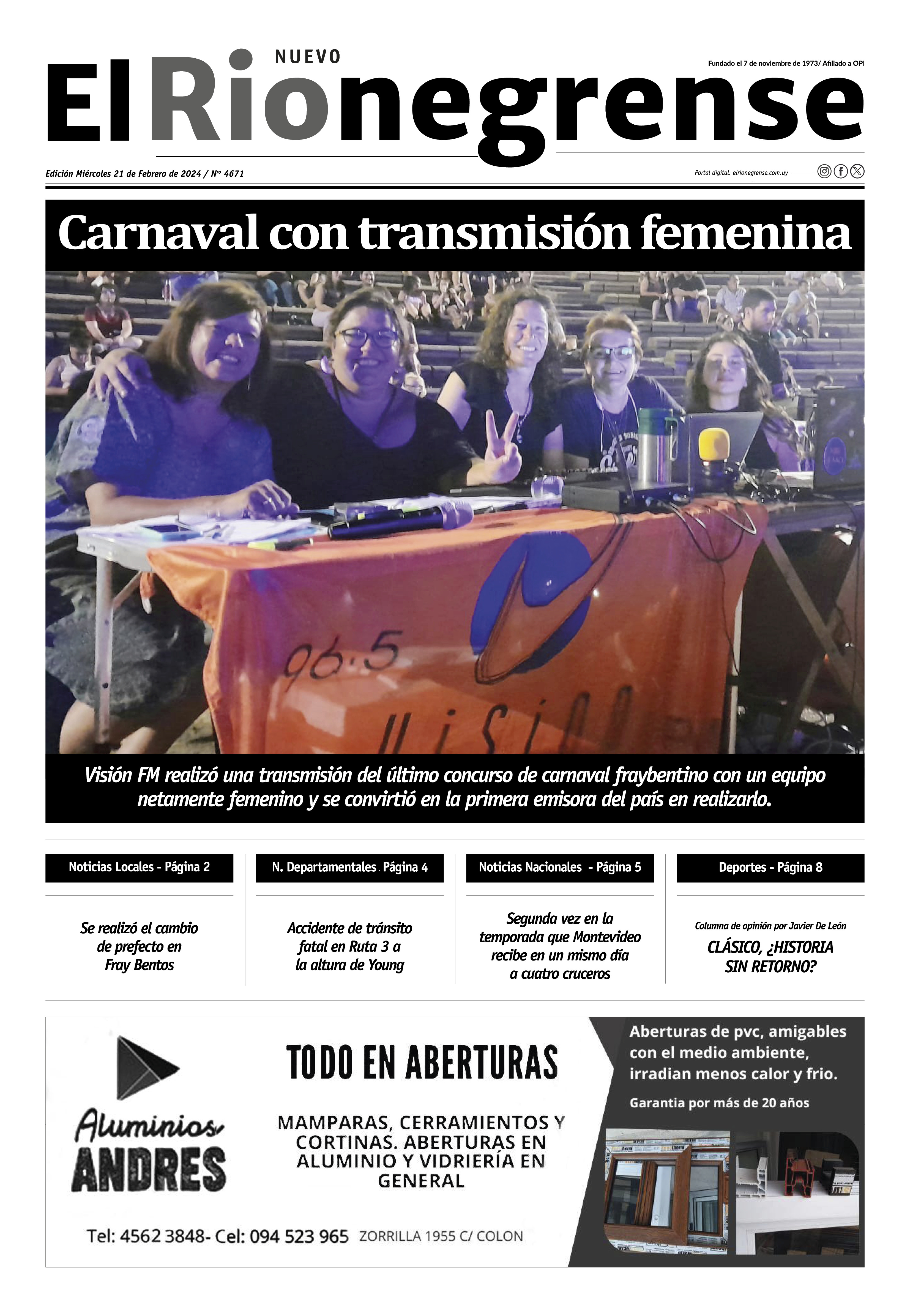 Carnaval con transmisión femenina.