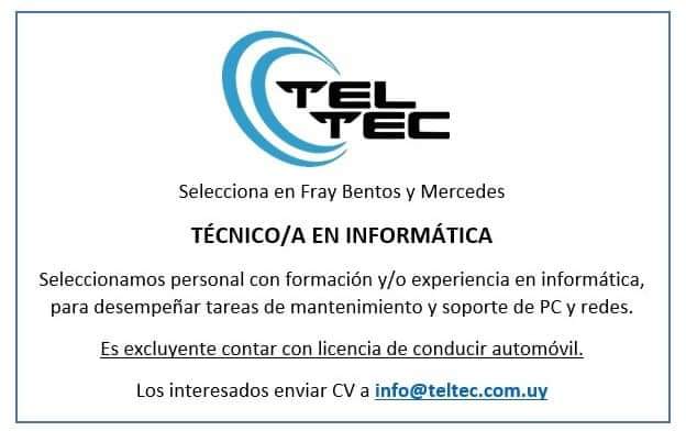 TELTEC selecciona técnico en informática.