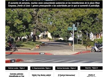 Preocupación por grupo de jóvenes en plaza del liceo N°1.