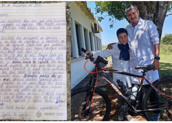 Maestro le regaló bicicleta a su alumno: “Vos podés llegar lejos. Mucho más lejos de lo que imaginás.”